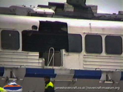 SRN4 Sir Christopher (GH-2008) being broken up at Dover -  (credit: The <a href='http://www.hovercraft-museum.org/' target='_blank'>Hovercraft Museum Trust</a>).